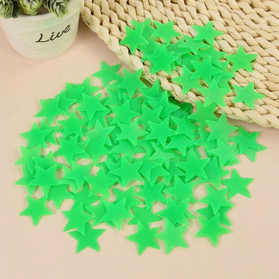 100 gab. Gaismas 3D zvaigznes mirdz tumsā sienu uzlīmes bērniem zīdaiņu istabām guļamistabas griestiem mājas dekorēšanai dienasgaismas zvaigžņu uzlīmes