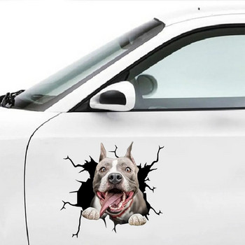 Водоустойчиви стикери за кола Сладко напукано куче Стикер за стена Стъклен прозорец, Врата Декорация на дома Карикатура Животни Тапет Подвижен плакат