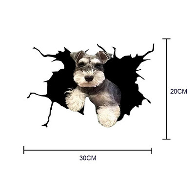 Αδιάβροχα αυτοκόλλητα αυτοκινήτου Χαριτωμένο κρακ σκύλος αυτοκόλλητο τοίχου Γυάλινη πόρτα στο σπίτι Διακόσμηση κινουμένων σχεδίων Ζώα Ταπετσαρία αφαιρούμενη αφίσα