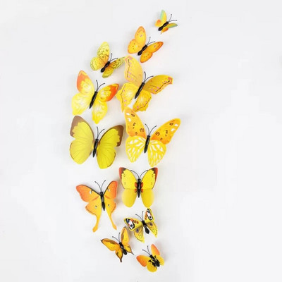 12 3D tauriņu sienas uzlīmes — skaisti tauriņi dzīvojamās istabas sienas uzlīmes mājas dekorēšanai.