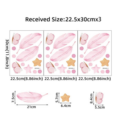 17db Akvarell pillangós fali matricák lányszoba gyerekeknek hálószoba fali matricák nappali baba óvodai dekor tapéta