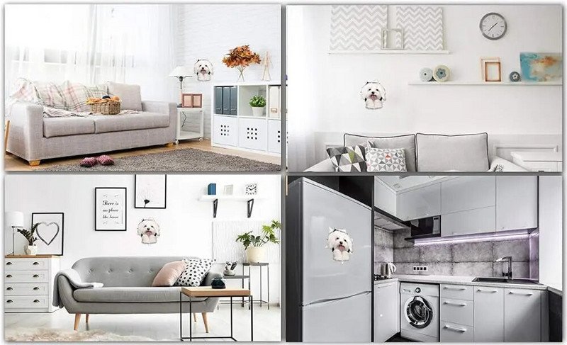 Three Ratels 1057 Jaukas 3D dzīvnieku uzlīmes Lauvas suns Dživa Rotaļu suns PVC mājsaimniecības dekorēšana sienas uzlīmes tualetes uzlīmes