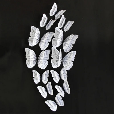 12 gab Ambilight divslāņu 3D tauriņu sienas uzlīmes kāzu dekorēšanai istabas tauriņu dekori ledusskapja magnēta mākslas uzlīmes