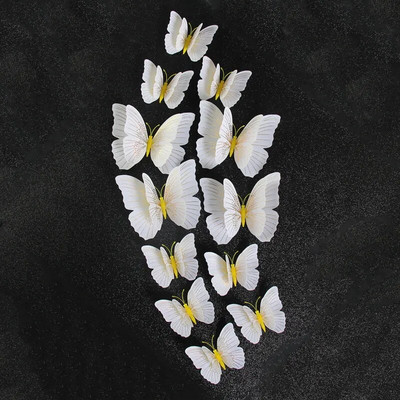 12 gab Ambilight divslāņu 3D tauriņu sienas uzlīmes kāzu dekorēšanai istabas tauriņu dekori ledusskapja magnēta mākslas uzlīmes