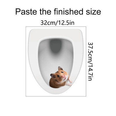 T31# Kreatív aranyos mókus falmatrica fürdőszoba WC dekor Nappali szekrény lakberendezési matricák