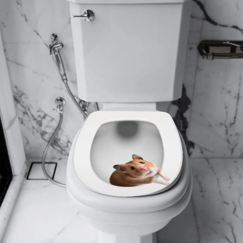 T31# Kreatív aranyos mókus falmatrica fürdőszoba WC dekor Nappali szekrény lakberendezési matricák