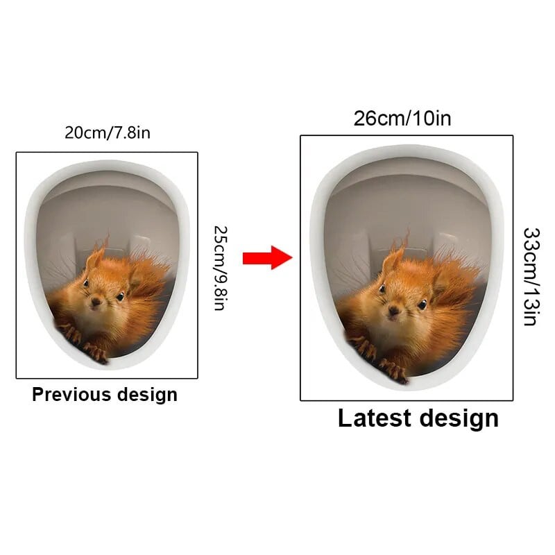 T31# Kreatív aranyos mókus falmatrica fürdőszoba WC dekor Nappali szekrény lakberendezési matricák