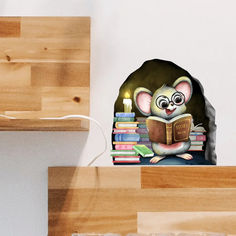 Multifilmi hiireaugu helendavad seinakleebised elutuppa, beebidele, magamistuppa, kodukaunistuse tapeet, pimedas helendavad hiirekleebised