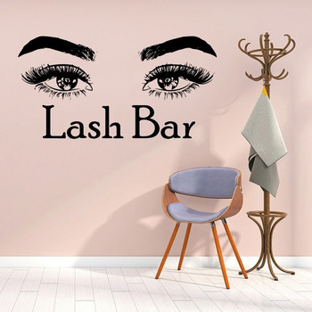 Διακόσμηση με αυτοκόλλητο τοίχου από βινύλιο για 21 στυλ Beauty Salon Eyelash Art για διακόσμηση σαλονιού Αυτοκόλλητα διακόσμησης δωματίου για κορίτσια Αυτοκόλλητα τοίχου