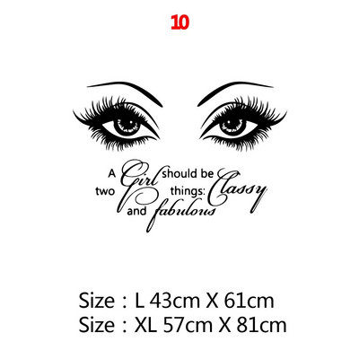 21 Style Skaistumkopšanas salons Skropstu māksla Vinila sienas uzlīmes dekors salona dekorēšanai meiteņu istabas dekorēšanas uzlīmes sienas gleznojuma uzlīmes