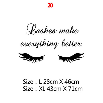 21 Style Skaistumkopšanas salons Skropstu māksla Vinila sienas uzlīmes dekors salona dekorēšanai meiteņu istabas dekorēšanas uzlīmes sienas gleznojuma uzlīmes