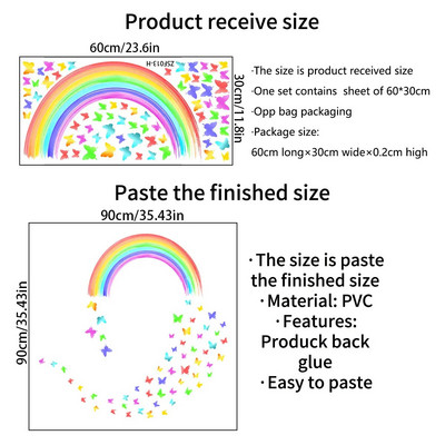 Pillangó szivárvány egyszarvú fali matricák gyerekeknek szoba dekoráció baba lányok baba fiúk szoba falmatricák óvoda bölcsődei szoba