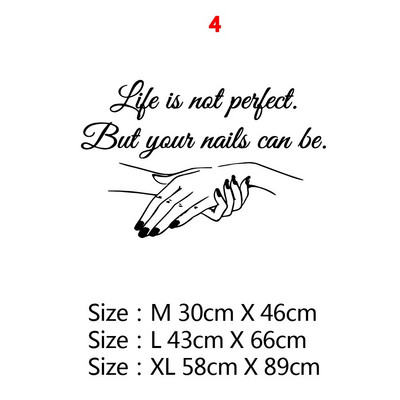 Izsmalcinātas vinila uzlīmes nagu salonu citāti Sienas uzlīmes Mākslas sienas gleznojumi Skaistumkopšanas salona apdares uzlīmes Sievietēm Meiteņu Guļamistabas Dekors