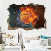 Sienas laušanas sporta basketbols Ugunsgrēka sienu uzlīmes Telpu dekoru uzlīmes Muraux pegatinas de pared