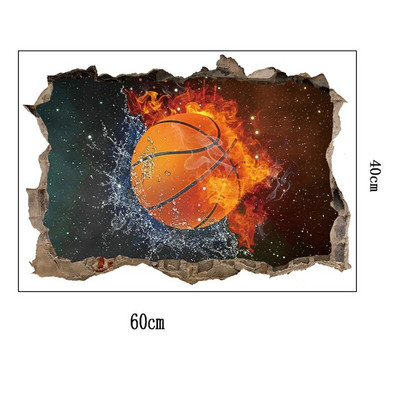 Sienas laušanas sporta basketbols Ugunsgrēka sienu uzlīmes Telpu dekoru uzlīmes Muraux pegatinas de pared