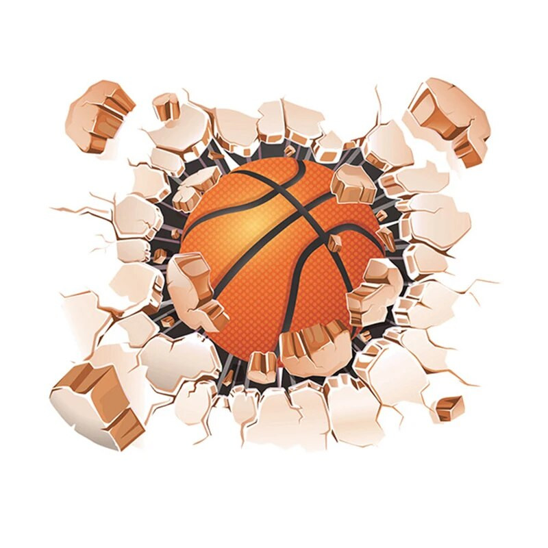 1 db új futball foci kosárlabda falmatrica sport fiúknak hálószoba fali matricák gyerekszobáknak óvoda dekoráció