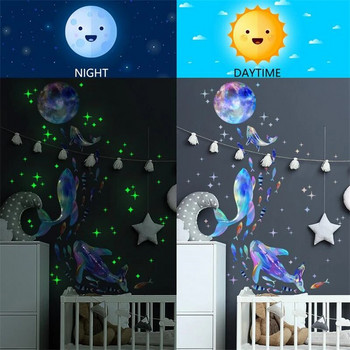 φωτεινό αστέρι φάλαινα φεγγάρι αυτοκόλλητο αυτοκόλλητο τοίχου διακόσμηση τοίχου σαλονιού κρεβατοκάμαρας μοντέρνας τέχνης τοιχογραφία
