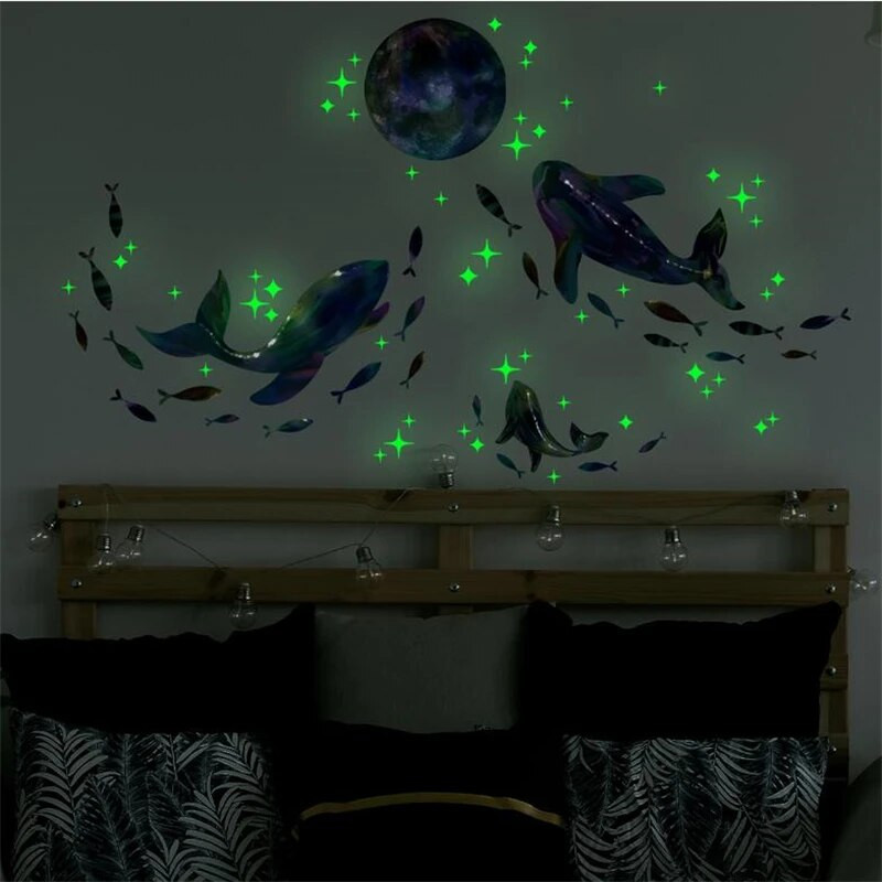 gaismas zvaigzne valis mēness pašlīmējošā sienas uzlīme dzīvojamā istaba guļamistaba sienu apdare modernās mākslas sienas gleznojums