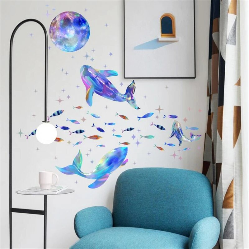 gaismas zvaigzne valis mēness pašlīmējošā sienas uzlīme dzīvojamā istaba guļamistaba sienu apdare modernās mākslas sienas gleznojums