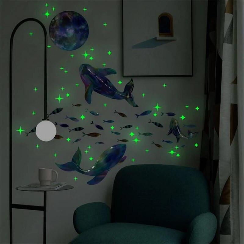 gaismas zvaigzne valis mēness pašlīmējošā sienas uzlīme dzīvojamā istaba guļamistaba sienu apdare modernās mākslas sienas gleznojums