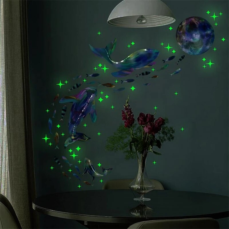 gaismas zvaigzne valis mēness pašlīmējošā sienas uzlīme dzīvojamā istaba guļamistaba sienu apdare modernās mākslas sienas gleznojums