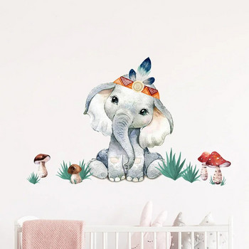 Ελέφαντας Λιοντάρι Ελέφαντας Δάσος Αυτοκόλλητα τοίχου για Παιδικό Δωμάτιο Βρεφικό δωμάτιο Διακόσμηση Τοίχου Αυτοκόλλητα Τοίχου Διακόσμηση σπιτιού Ζώο