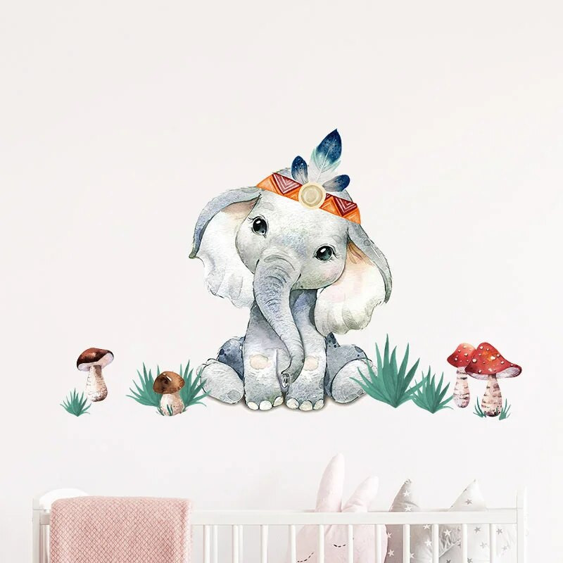 Elevandilõvi Elevandipuu metsa seinakleebised lastetoale Beebitoatoa sisekujundus Seinakleebised Kodukaunistus Multifilm Loom