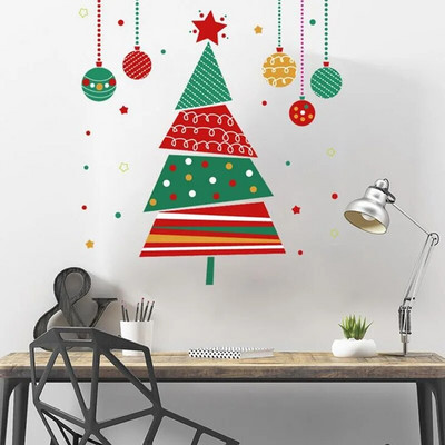 1 PC népszerű karácsonyi dekoráció üvegablak matricák karácsonyfa nappali hálószoba fali matricák karácsonyi bál matrica