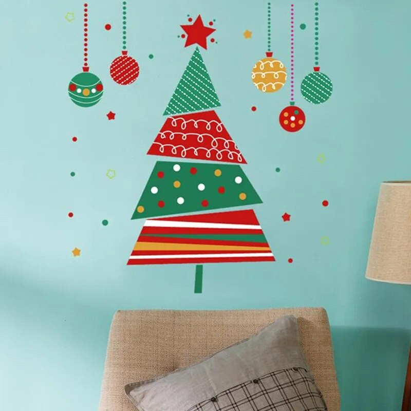 1 PC népszerű karácsonyi dekoráció üvegablak matricák karácsonyfa nappali hálószoba fali matricák karácsonyi bál matrica