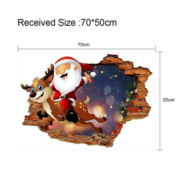 Uus Katkine sein 3D Jõuluvana Seinakleebised Lastetuba Lasteaia Renoveerimine Dekoratsioon Isekleepuvad kleebised