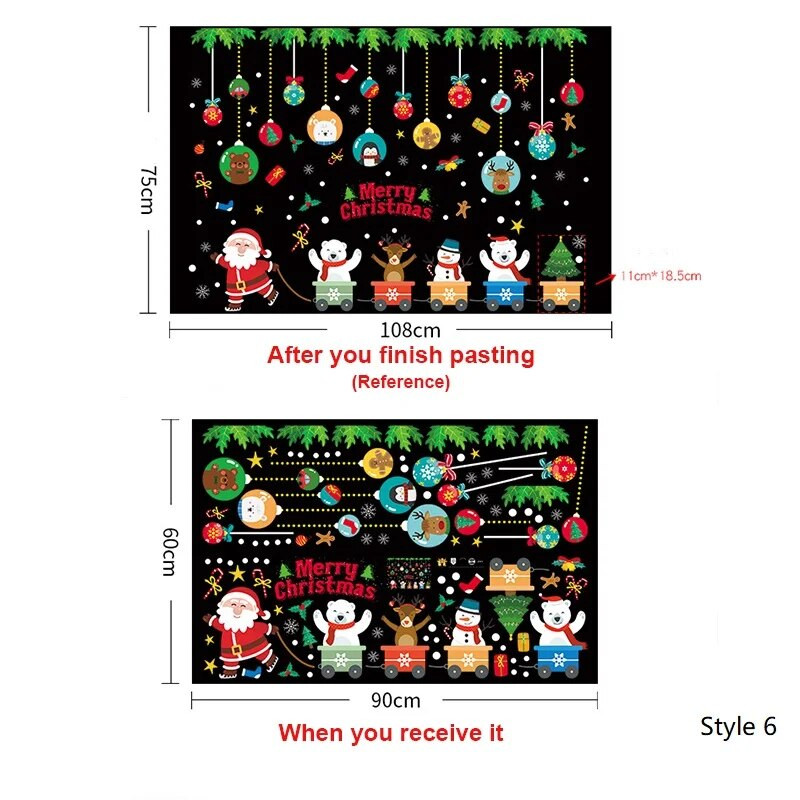 Ziemassvētku dekoratīvās uzlīmes Ūdensnecaurlaidīga logu sienu pasta