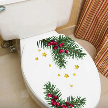 Διακοσμητικό αυτοκόλλητο τουαλέτας WC με φρούτα πεύκου Χριστουγεννιάτικα αυτοκόλλητα τοίχου για σαλόνι μπάνιου Αυτοκόλλητα αυτοκόλλητα αυτοκόλλητα τέχνης