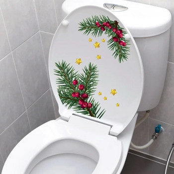 Διακοσμητικό αυτοκόλλητο τουαλέτας WC με φρούτα πεύκου Χριστουγεννιάτικα αυτοκόλλητα τοίχου για σαλόνι μπάνιου Αυτοκόλλητα αυτοκόλλητα αυτοκόλλητα τέχνης