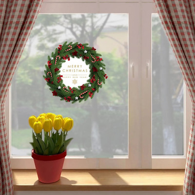 Ziemassvētku uzlīmes logam 2023 Priecīgus Ziemassvētku rotājumi Jaunais gads Logu pielīmēšanas uzlīmes Ziemassvētku vecīša uzlīmes Navidad dāvana