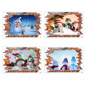 Εορταστικά αυτοκόλλητα παραθύρων Τρισδιάστατα δημιουργικά αυτοκόλλητα από γυαλί για Χριστουγεννιάτικο αυτοκόλλητο παραθύρου