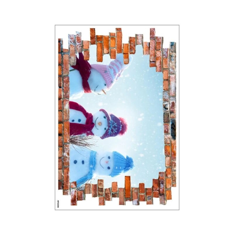 Εορταστικά αυτοκόλλητα παραθύρων Τρισδιάστατα δημιουργικά αυτοκόλλητα από γυαλί για Χριστουγεννιάτικο αυτοκόλλητο παραθύρου