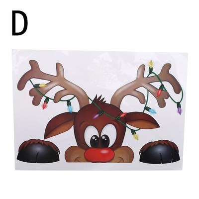 Ziemassvētku Ziemassvētku vecīša stikla logu uzlīmes Ziemassvētku sniegpārsliņas DIY uzlīmju dekors Mājas uzlīmes