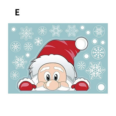 Ziemassvētku Ziemassvētku vecīša stikla logu uzlīmes Ziemassvētku sniegpārsliņas DIY uzlīmju dekors Mājas uzlīmes