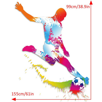 Lielas žilbinošas futbola skrejlapas Sienas uzlīmes Noņemamas vinila mājas dekors Dzīvojamā istaba Guļamistaba