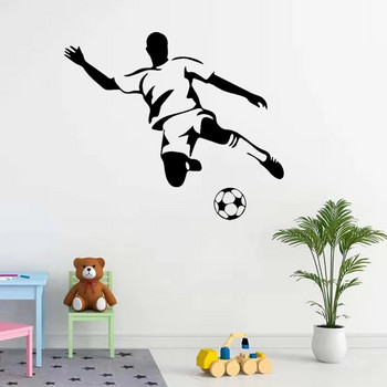 Football Boy Wall Art Decals Стикери за стена Стенописи Изкуство за детска стая Спалня Всекидневна Диван Декорация на фона Стикери за стена