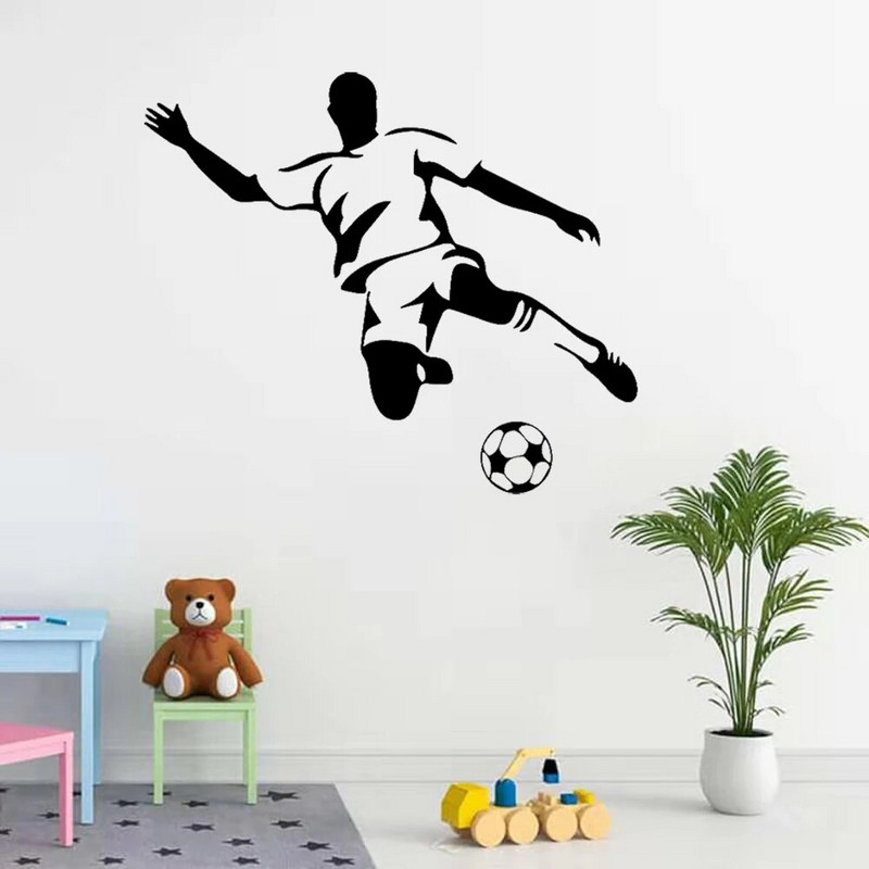 Futbola zēnu sienas mākslas uzlīmes Sienas uzlīmes Murals Māksla bērniem Istaba Guļamistaba Dzīvojamā istaba Dīvāns Fona dekorēšana sienu uzlīmes