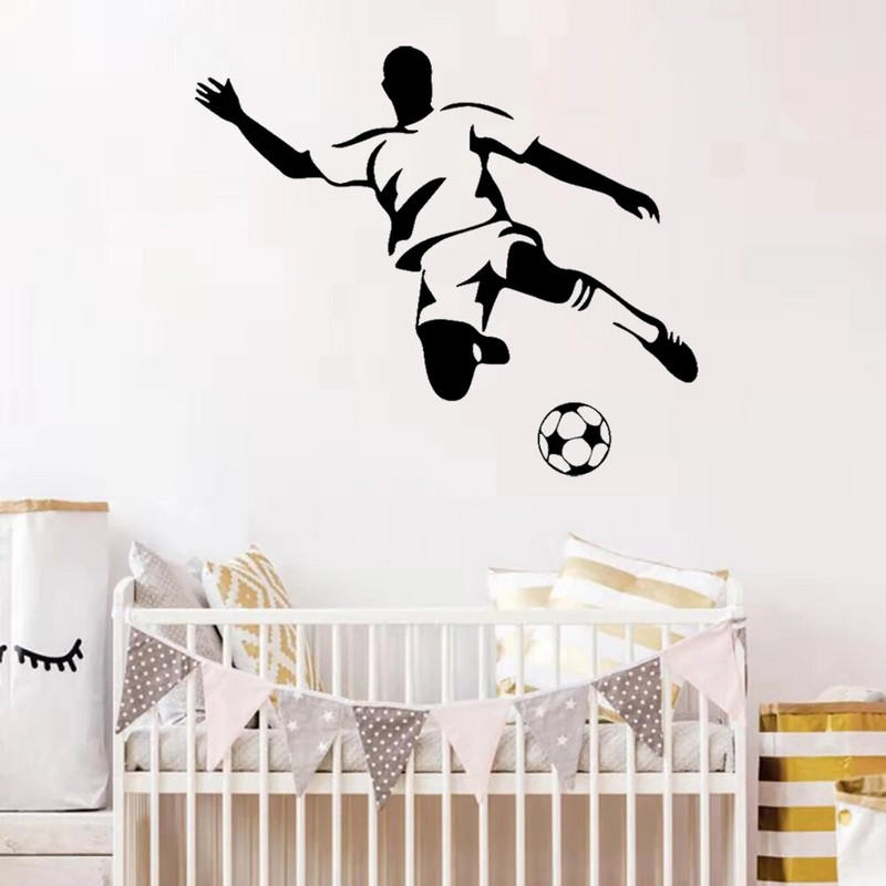 Futbola zēnu sienas mākslas uzlīmes Sienas uzlīmes Murals Māksla bērniem Istaba Guļamistaba Dzīvojamā istaba Dīvāns Fona dekorēšana sienu uzlīmes