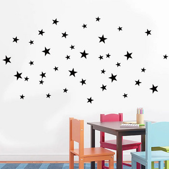 40бр. Карикатурни звездни стикери за стена за детски стаи Домашен декор Малки звезди Винилови стикери за стена Бебешка детска стая Художествен стенописен стикер