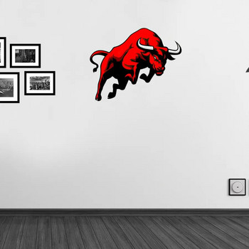 Three Ratels CC55 Red Angry Bull PVC стикер Decal за стена, прозорец, куфар, лаптоп, огледало, скутер, мото стикери за кола