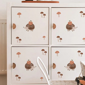 Boho akvarelis jauks ezis dzīvnieki, sēnes, sienas uzlīmes bērnu istabai bērnu istabai, sienas uzlīmes mājas dekorēšanai