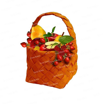 Three Ratels CO39 Pastoral spalvos vaisių krepšelio lipnus sieninis lipdukas virtuvės šaldytuvo dekoravimo lipdukas