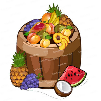 Three Ratels CO39 Pastoral spalvos vaisių krepšelio lipnus sieninis lipdukas virtuvės šaldytuvo dekoravimo lipdukas