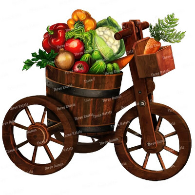 Three Ratels CO39 Pastoral spalvos vaisių krepšelio lipnus sieninis lipdukas virtuvės šaldytuvo dekoravimo lipdukas