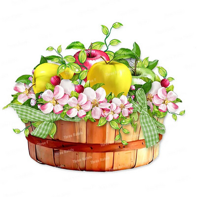 Three Ratels CO39 Pastoral spalvos vaisių krepšelio lipnus sieninis lipdukas virtuvės šaldytuvo dekoravimo lipdukas