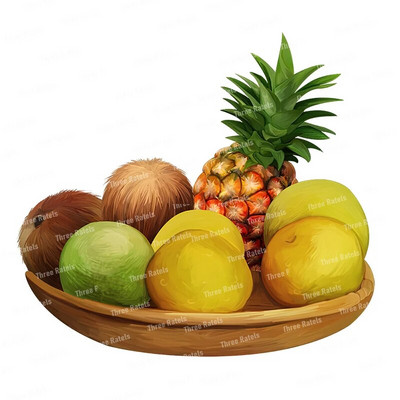 Three Ratels CO39 Pastoral spalvos vaisių krepšelio lipnus sieninis lipdukas virtuvės šaldytuvo dekoravimo lipdukas